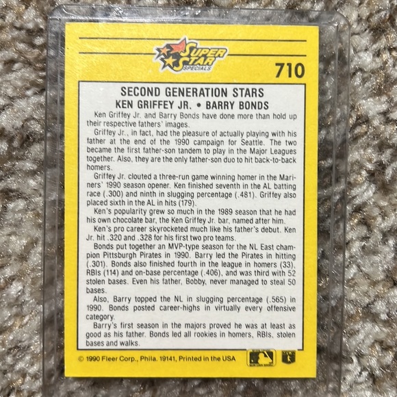 Ken Griffey Jr. / Barry Bonds Second Generation Stars - Picture 2 of 5